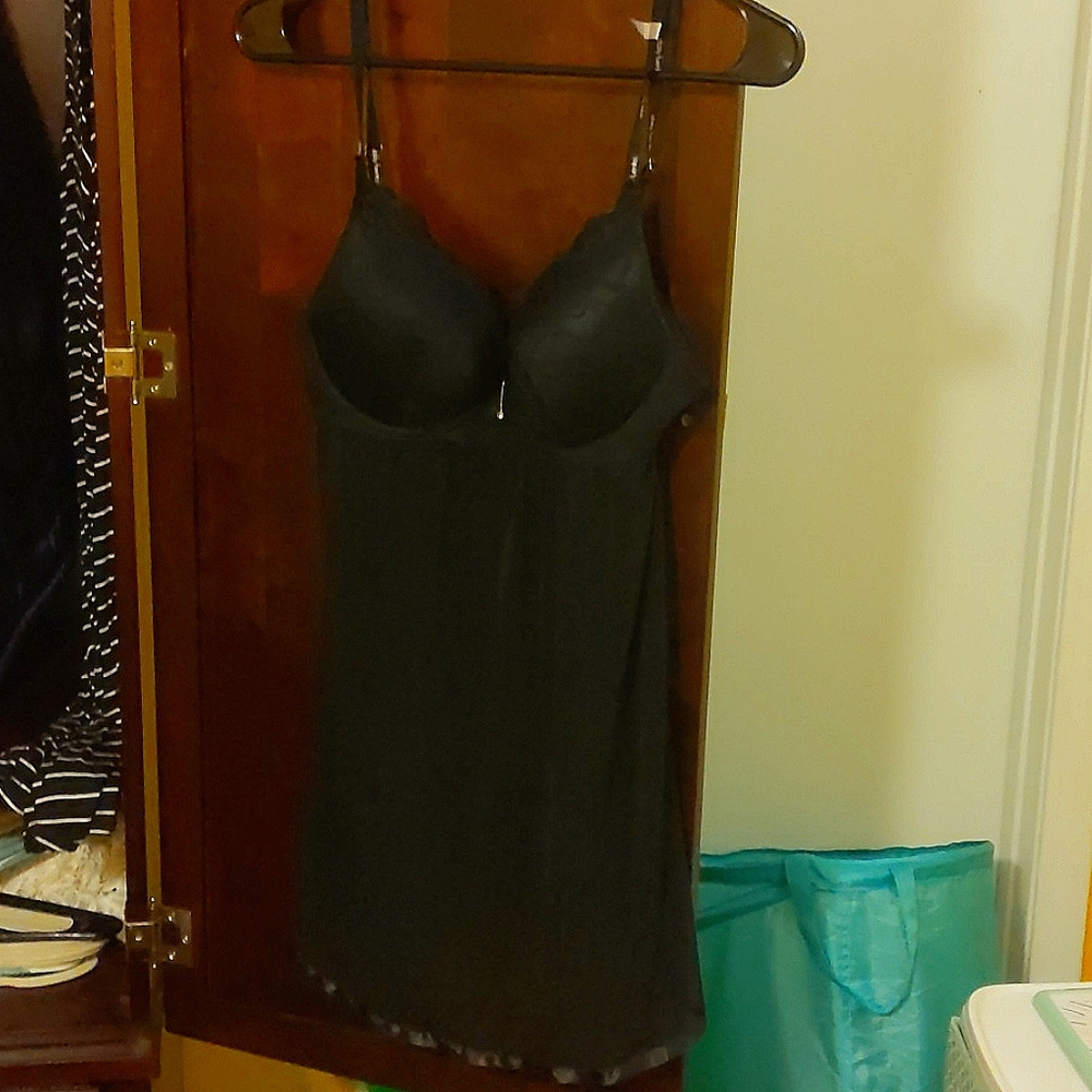 A black bra with a mesh body